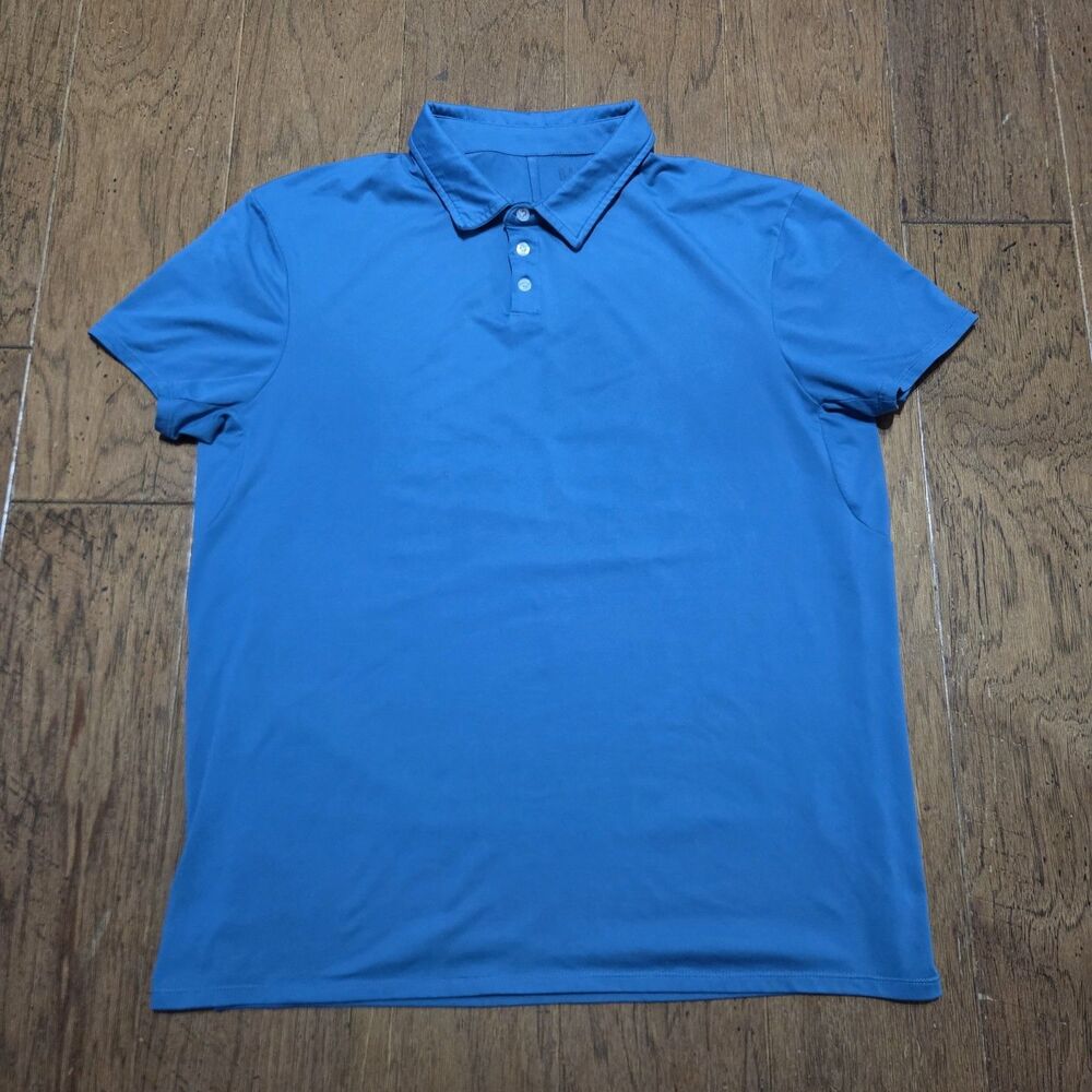 Barbell Apparel Polo Shirt Mens XL Blue Performance Stretch Golf Casual Athletic